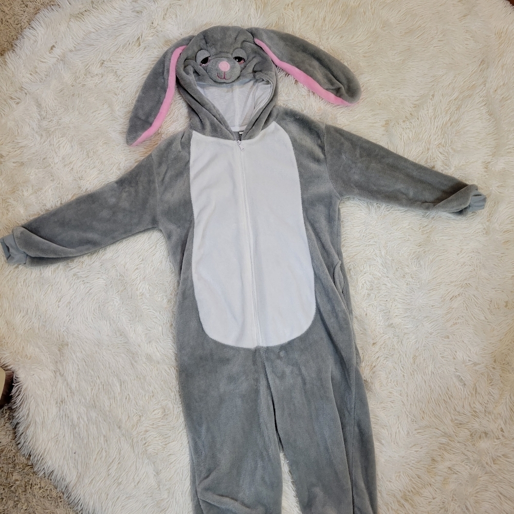 Adult Unisex Bunny Onesie Costume for Halloween Animal Cosplay size Small
